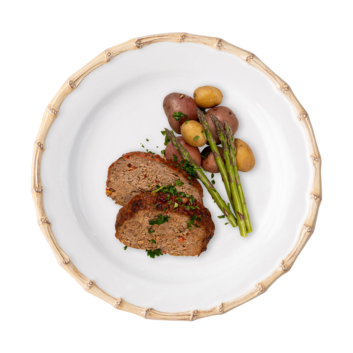 Juliska Bamboo Dinner Plate Natural, styled table setting