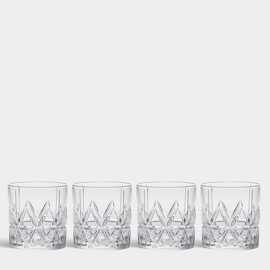 Orrefors Peak Double Old Fashioned Set of 4
