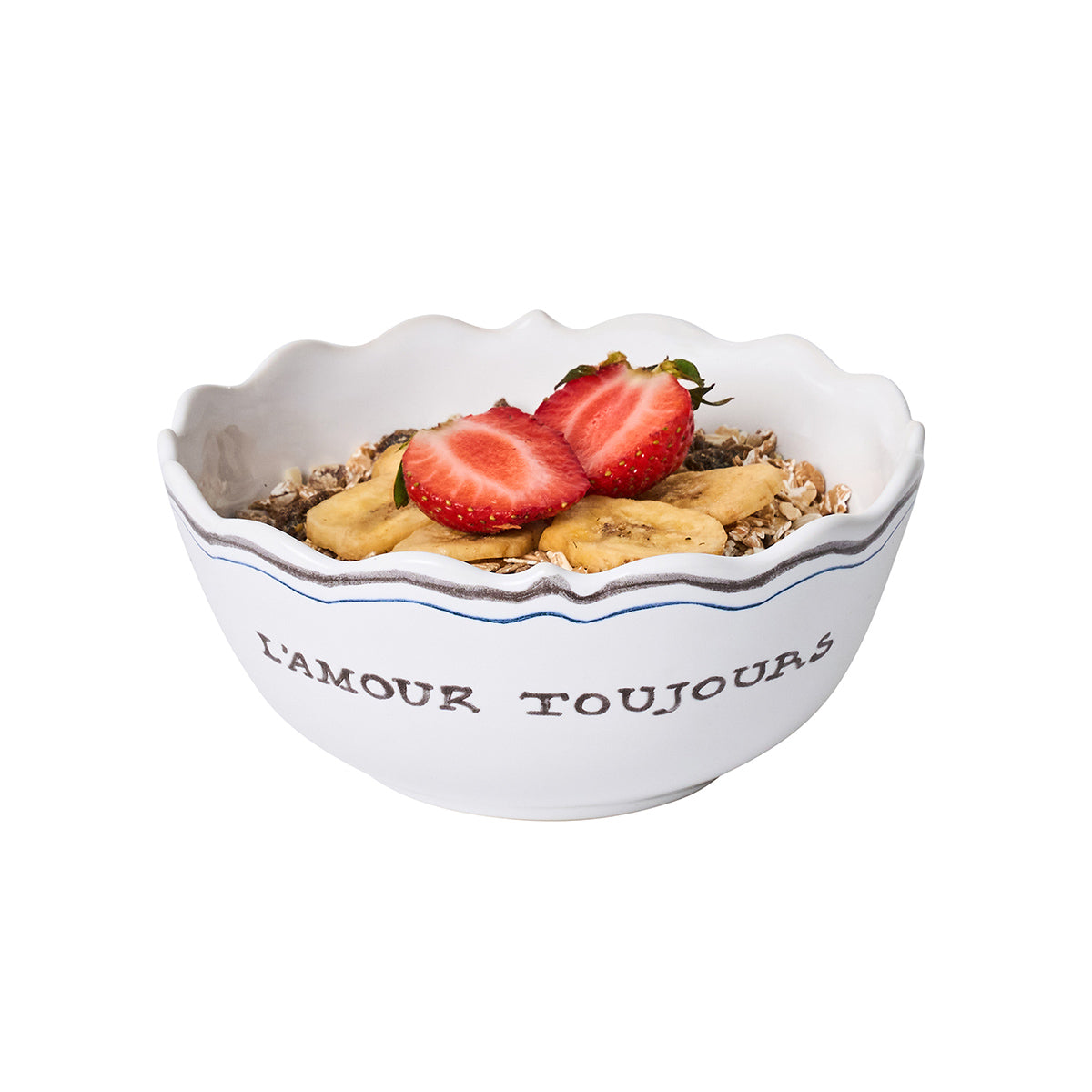 Juliska L'Amour Toujours Cereal Bowl, styled table setting