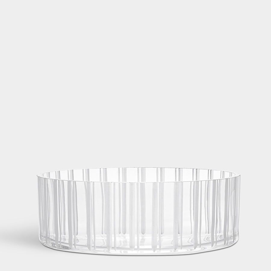 Orrefors Cut In Number Striped Bowl