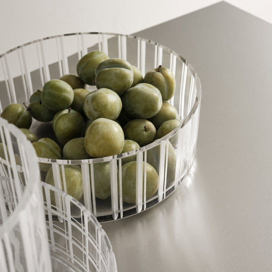 Orrefors Cut In Number Striped Bowl