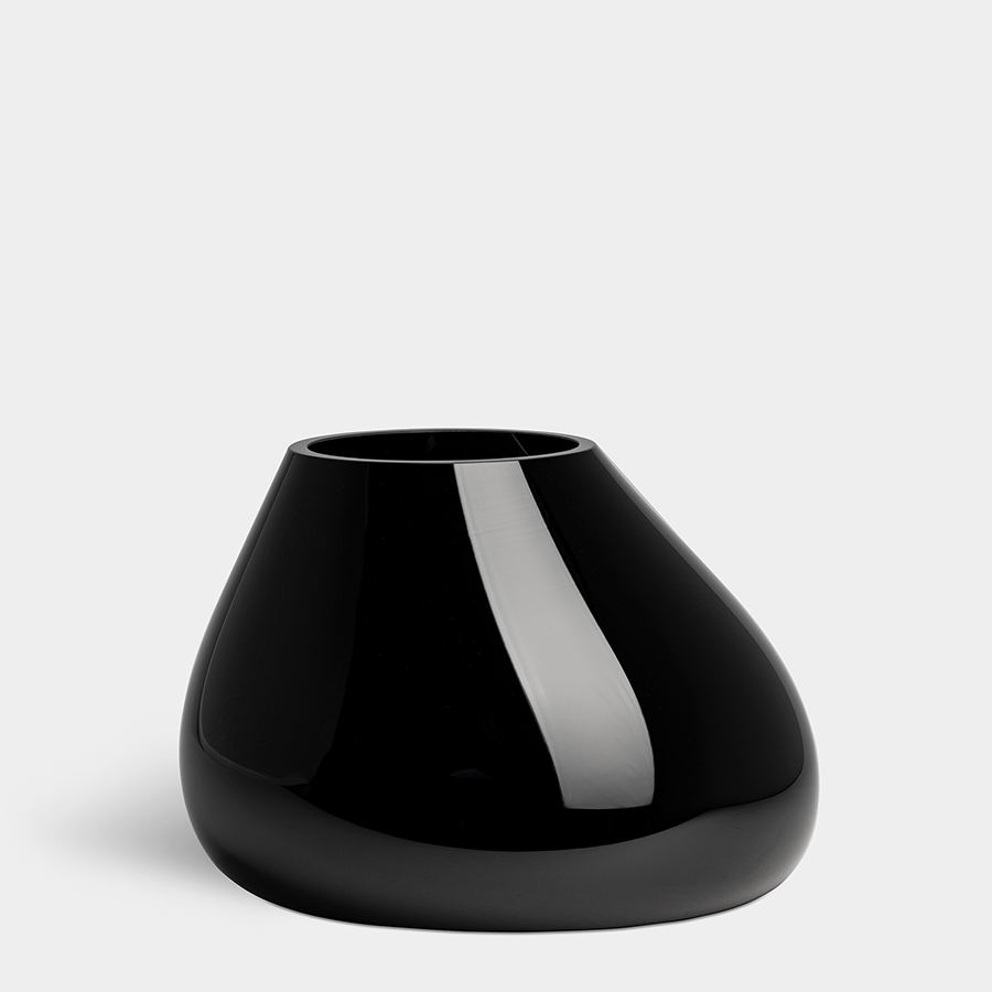 Orrefors Ebon Vase Black Medium