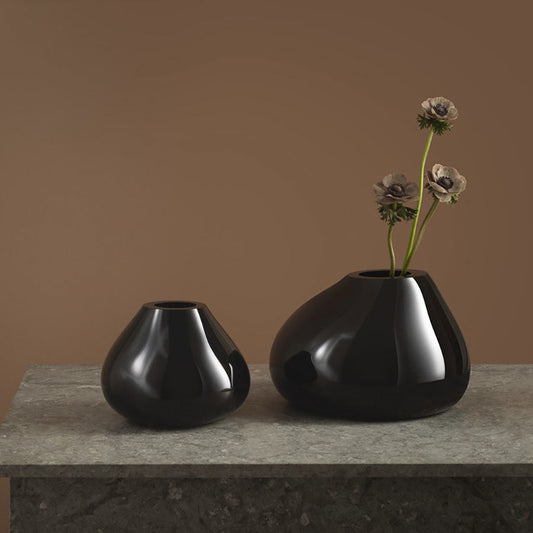 Orrefors Ebon Vase Black Medium