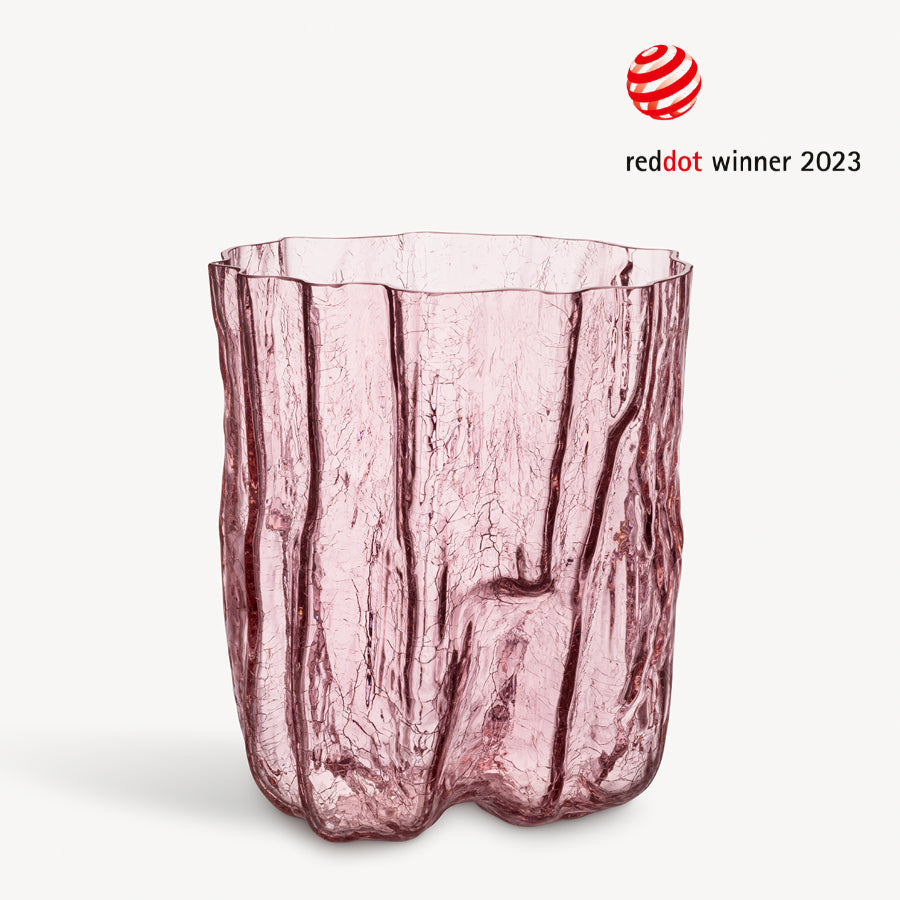Crackle Vase - Tall - Pink - 1