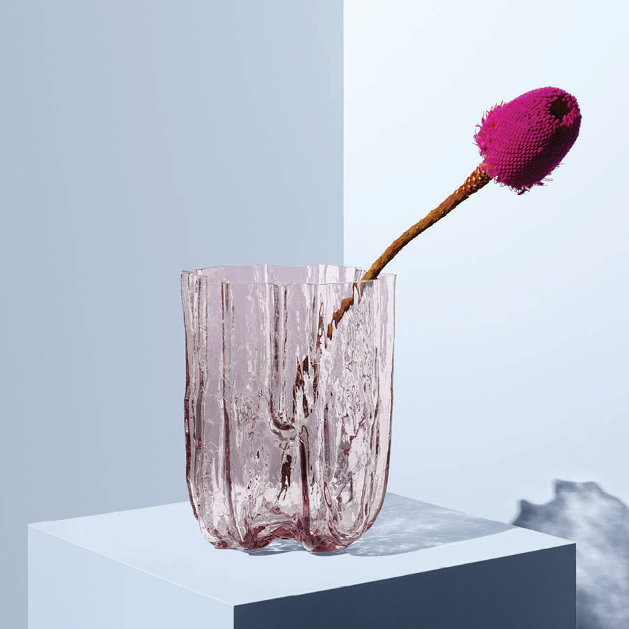Crackle Vase - Tall - Pink - 2