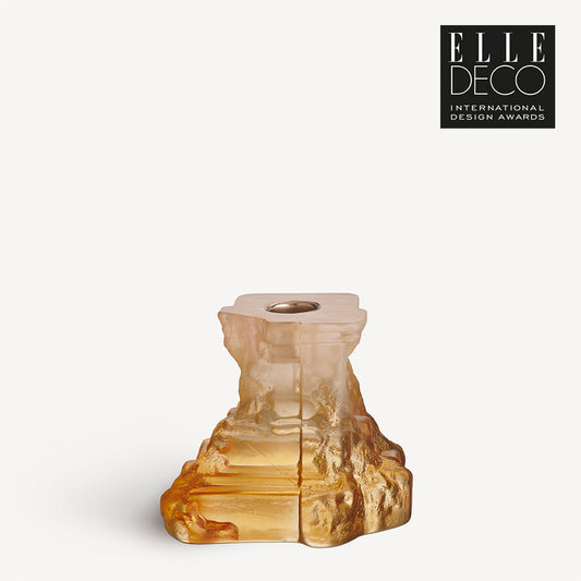 Rocky Baroque Candlestick - Small - Amber Haze