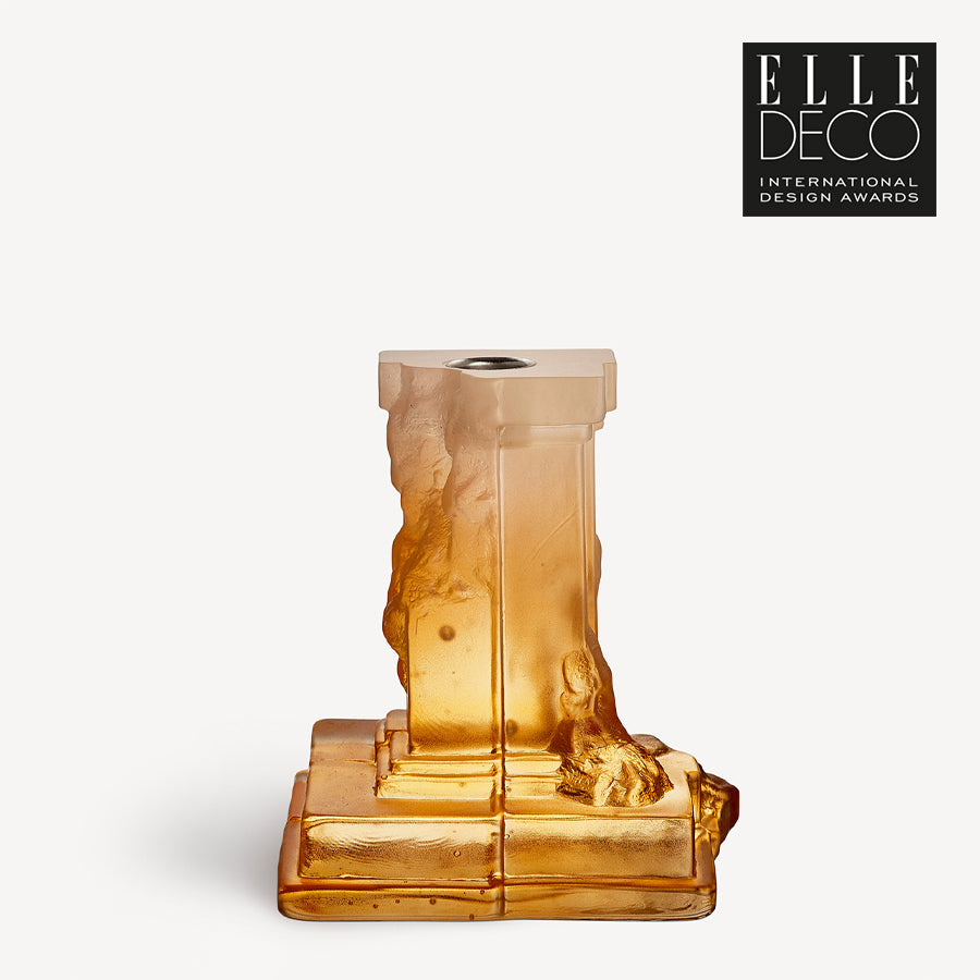 Rocky Baroque Candlestick - Medium - Amber Haze