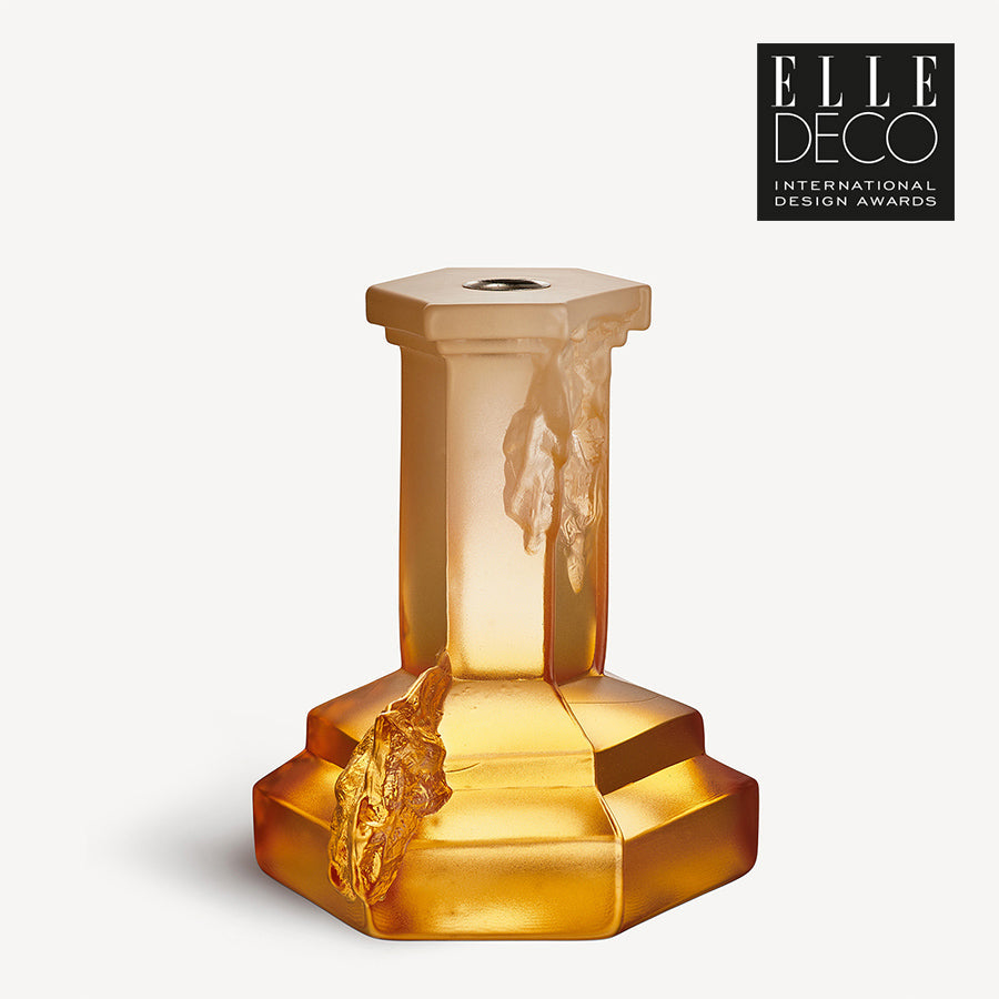 Rocky Baroque Candlestick - Large - Amber Haze