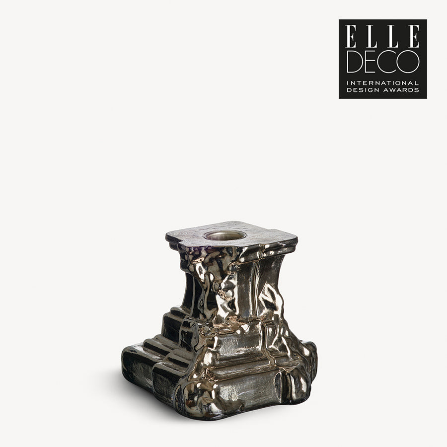 Rocky Baroque Candlestick - Small - Glossy Glaze