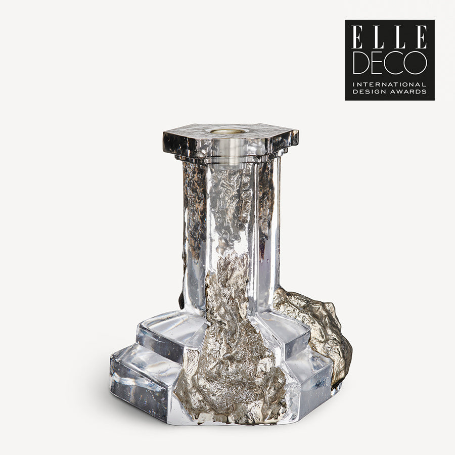 Rocky Baroque Candlestick - Large - Glossy Glaze