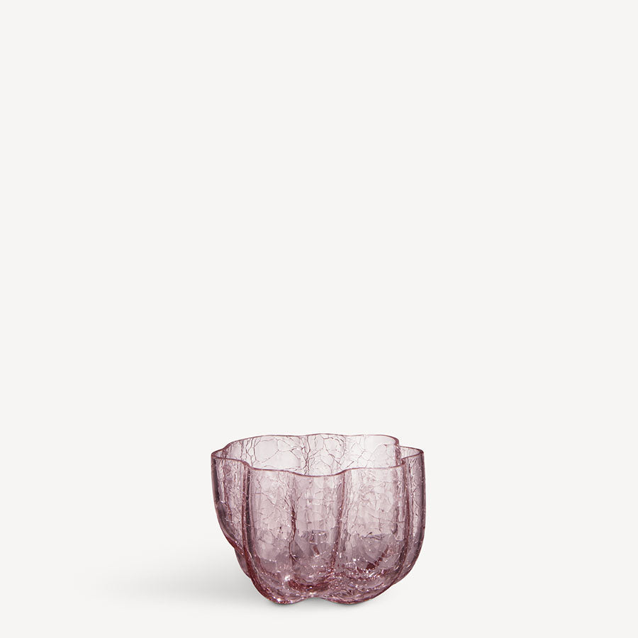 Crackle Bowl/Votive - Pink - 1