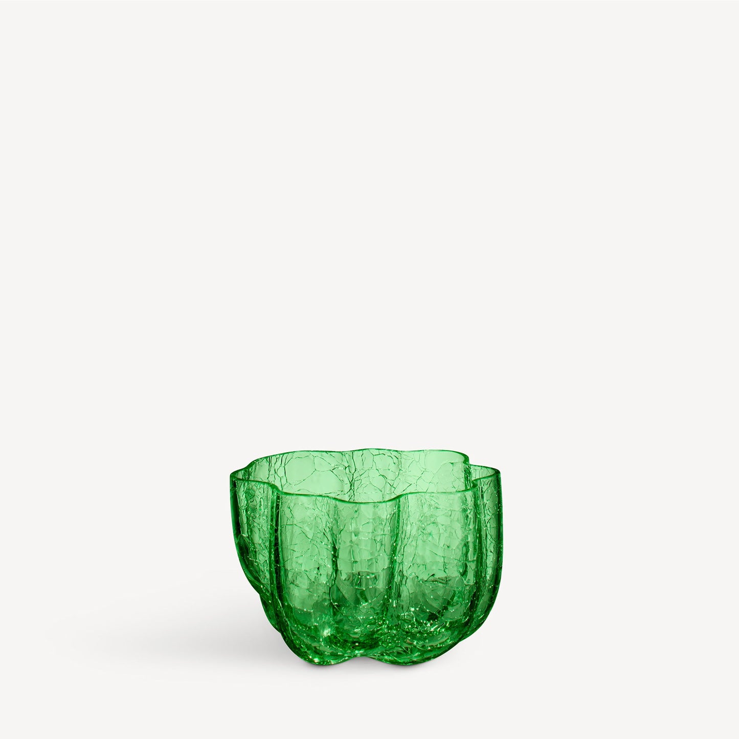 Crackle Bowl/Votive - Dark Green - 1