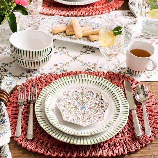 Juliska Sitio Stripe Dinner Plate Basil Set of 4