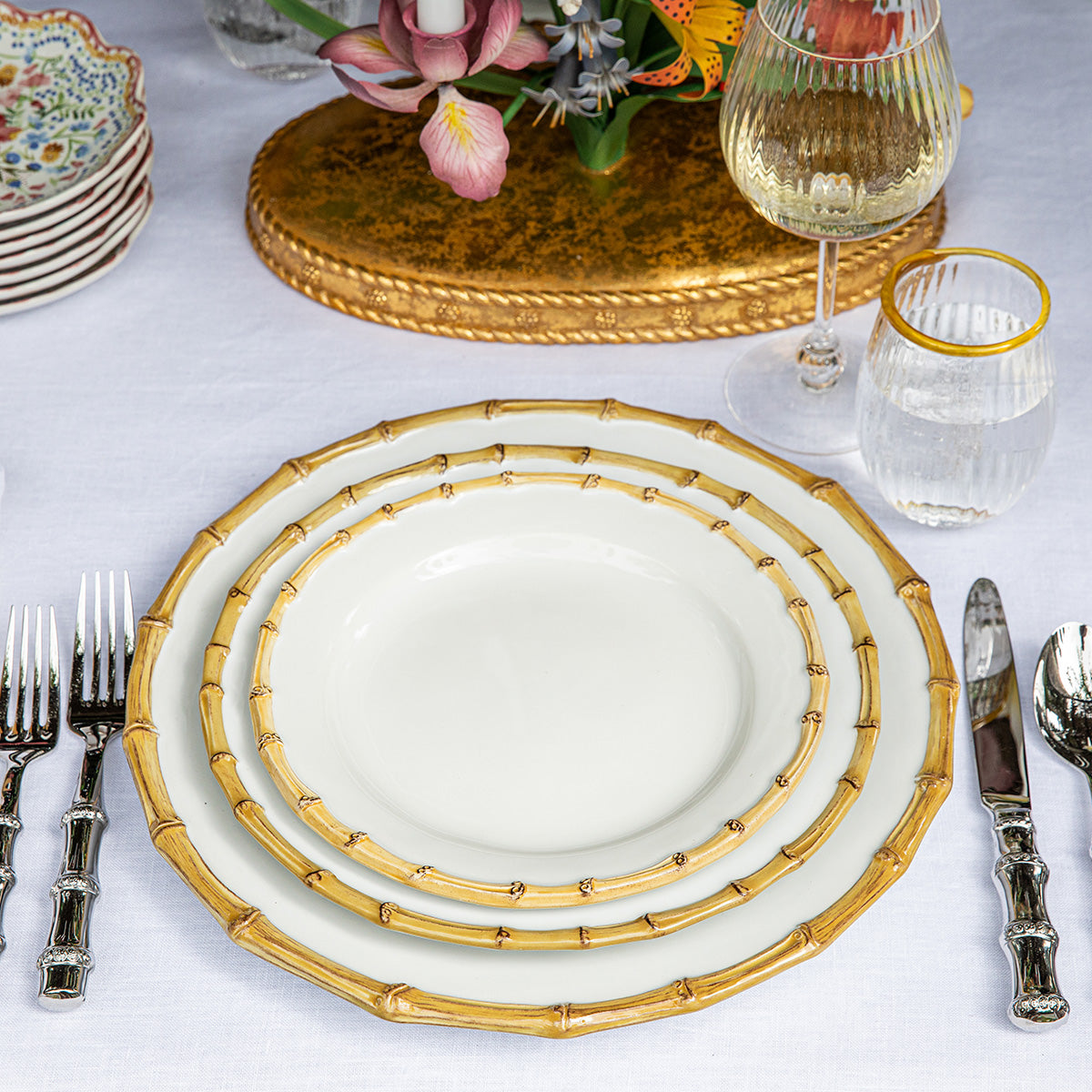 Juliska Bamboo Dinner Plate Natural, detail view