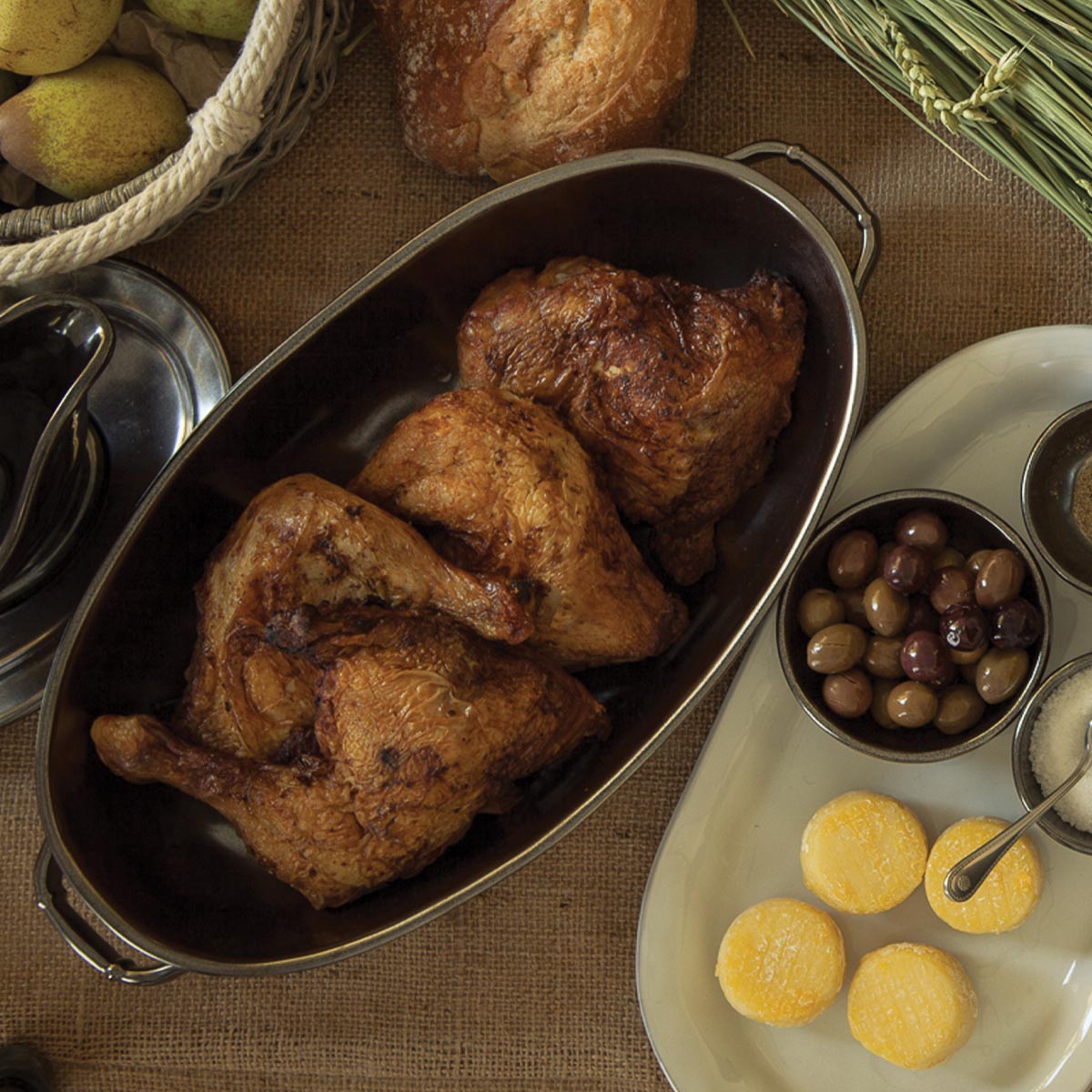 Juliska Pewter Stoneware Baker, lifestyle setting