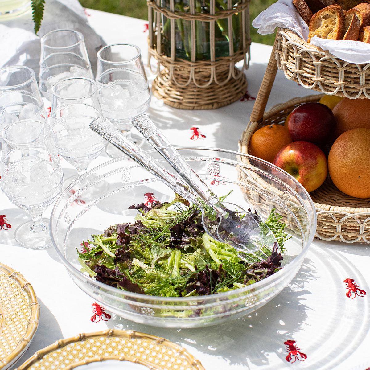 Isabella Acrylic Salad Servers, alternate angle