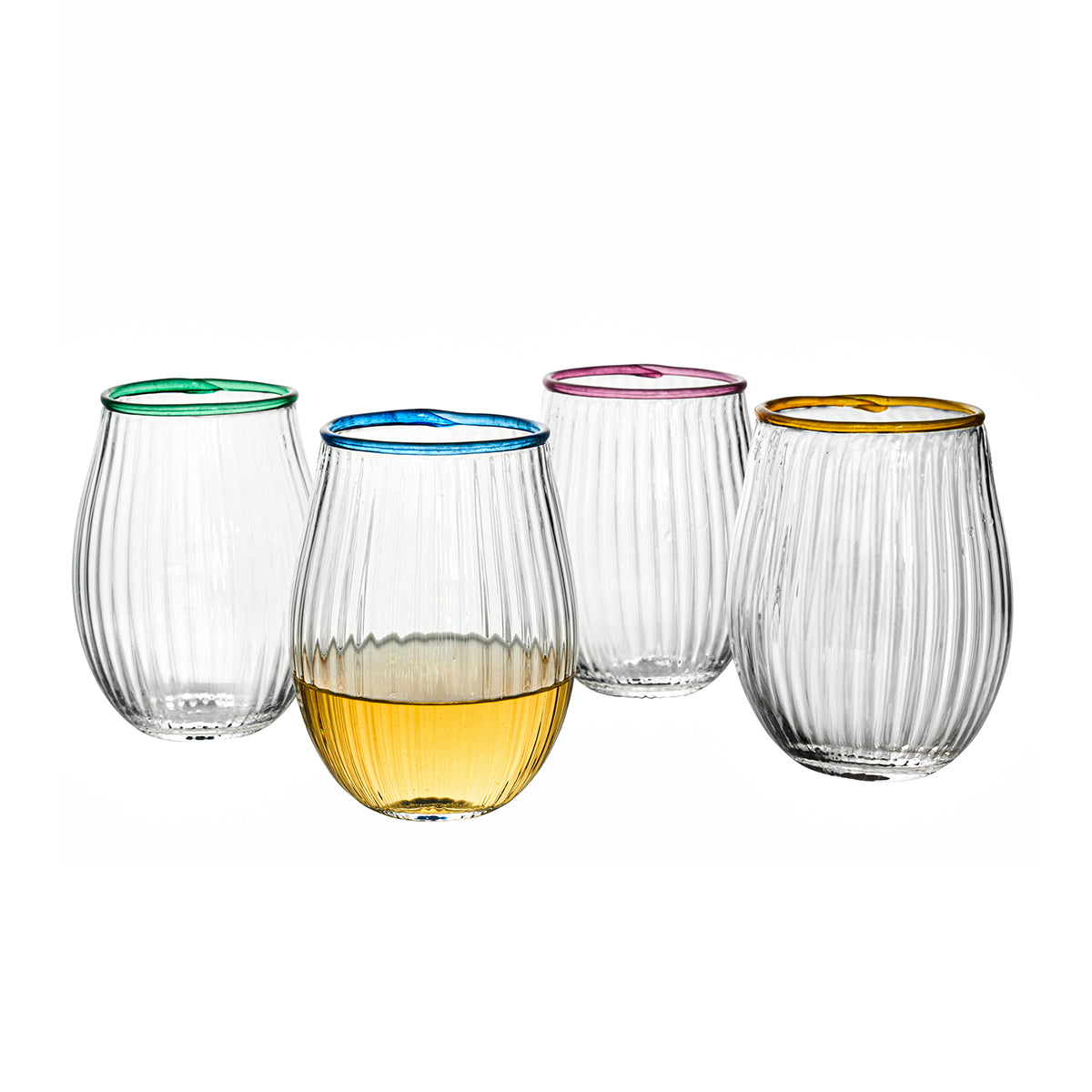Juliska Nell Stemless Wine Glass Set, detail view
