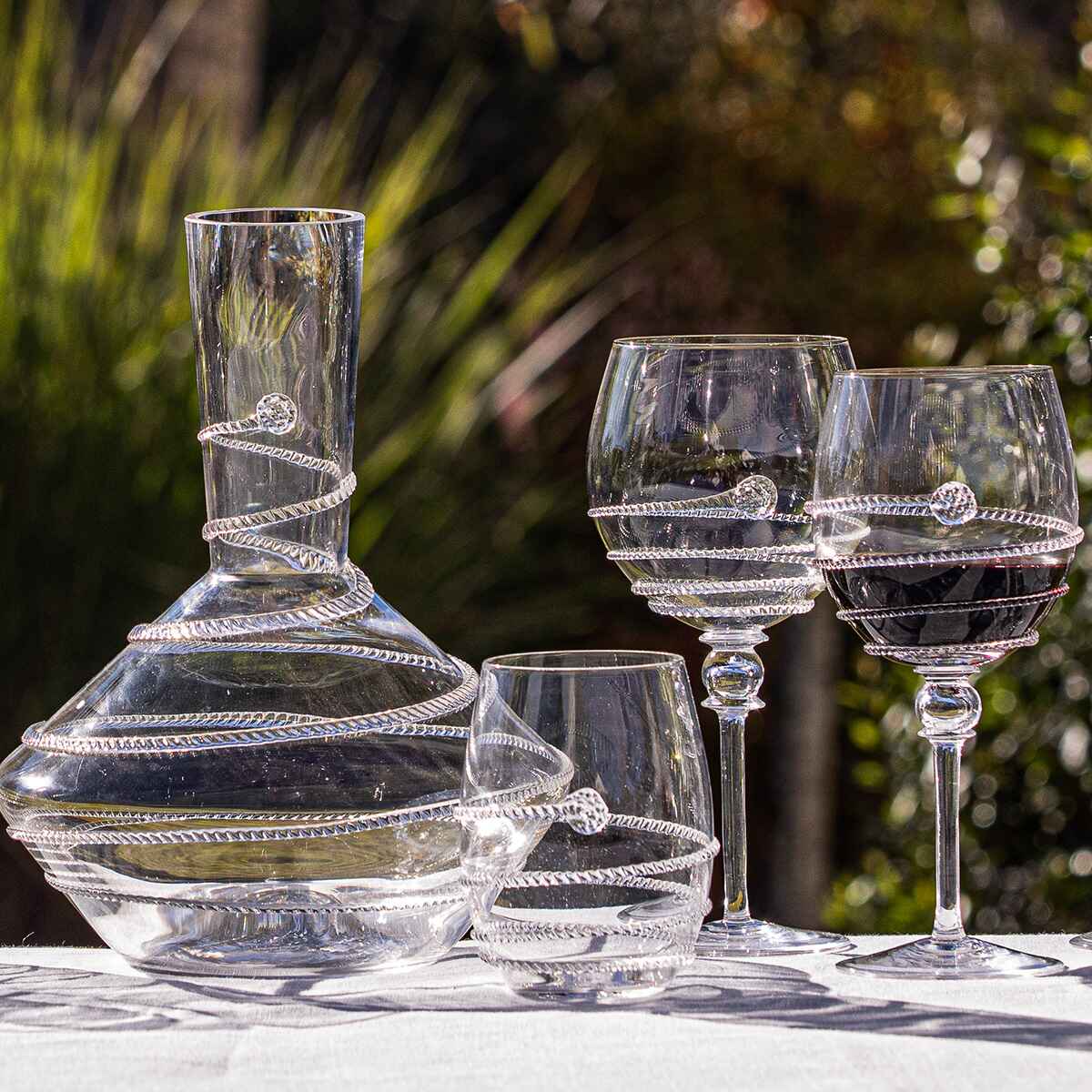 Amalia glassware collection styled on table