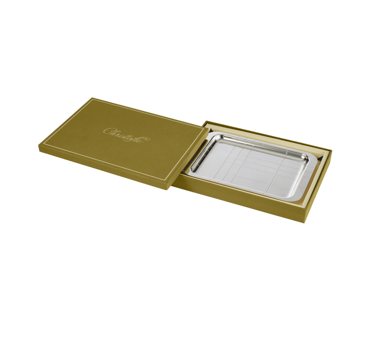 Christofle Graphik Silver-Plated Tray side view
