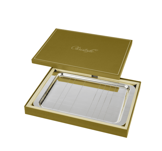 Christofle Graphik Silver-Plated Tray side view