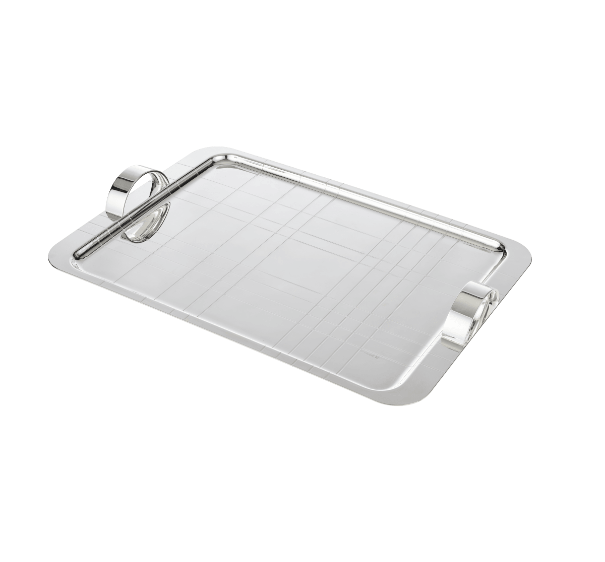 Christofle Graphik Silver-Plated Tray top view