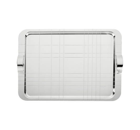 Christofle Graphik Silver-Plated Tray 18x13 in