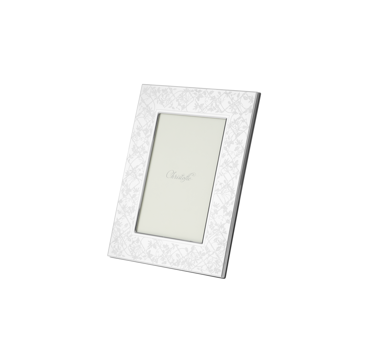 Christofle Les Fables engraved stainless steel picture frame