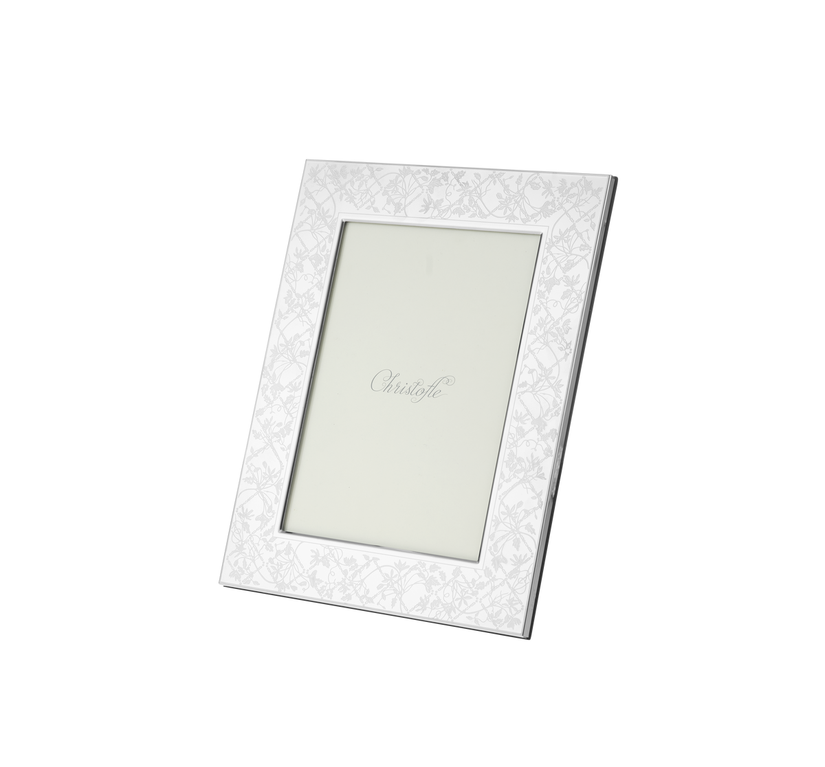 Christofle Les Fables engraved stainless steel picture frame