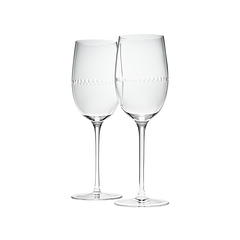Christofle Perles crystal white wine glasses