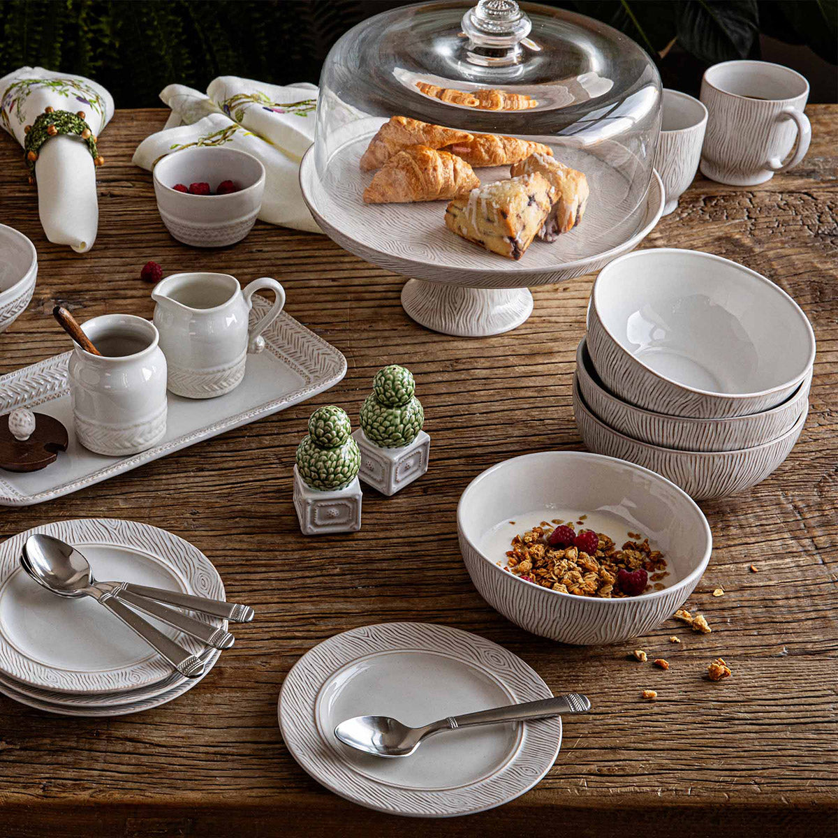 Juliska Blenheim Oak Cake Stand, lifestyle setting
