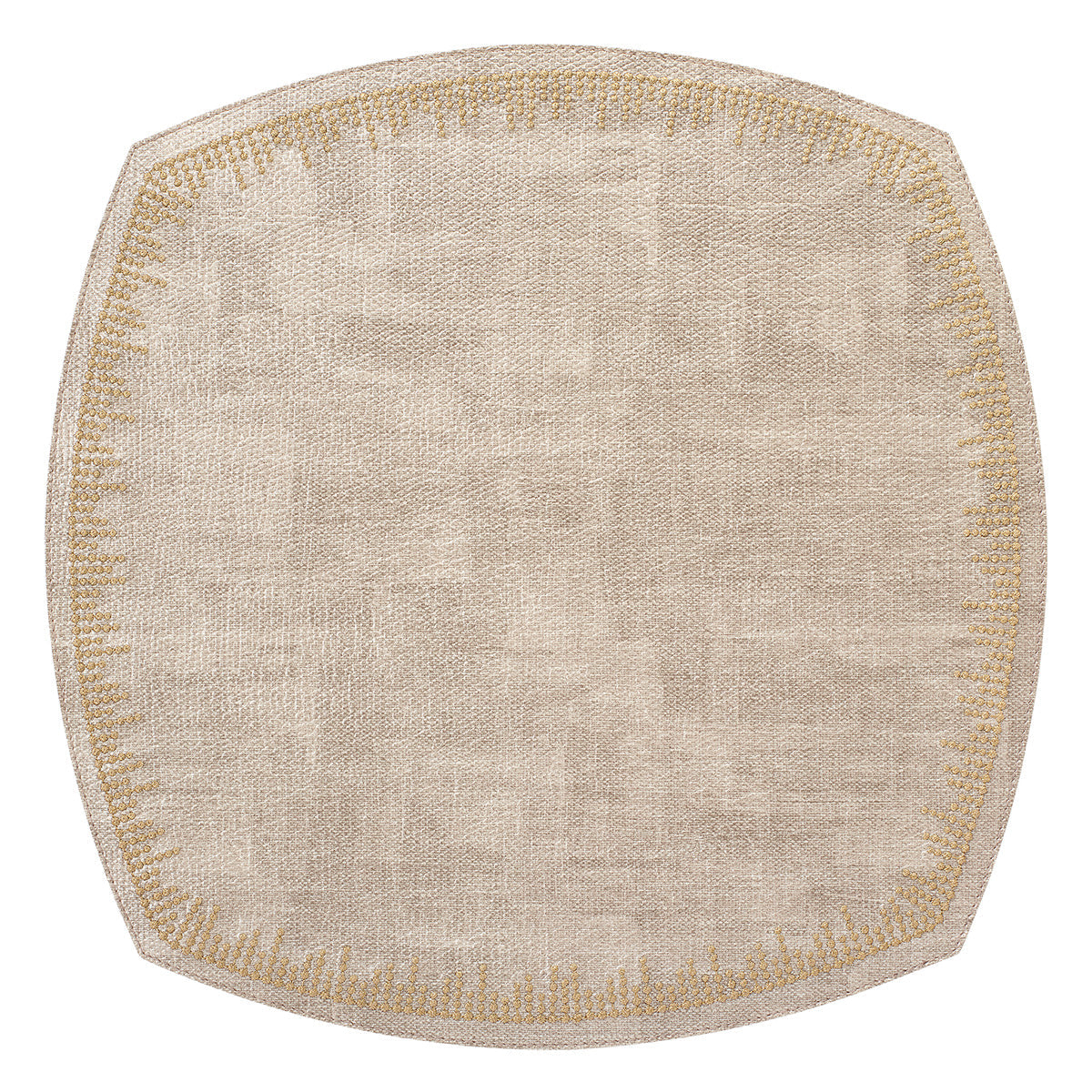 Bodrum Blaze Embroidered Placemat Set of 4 Birch/Gold