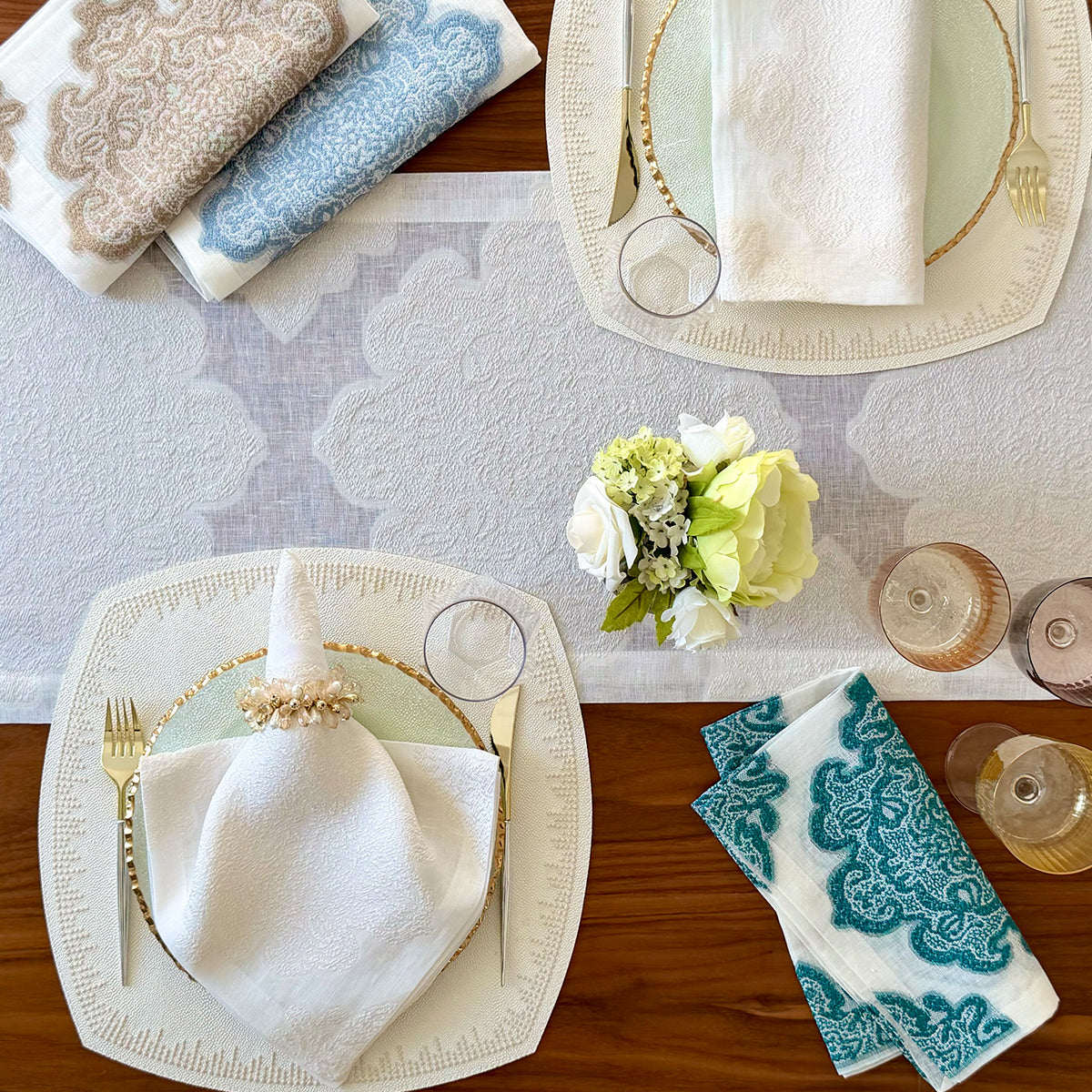 Bodrum Castille Napkin Set of 4 Oyster