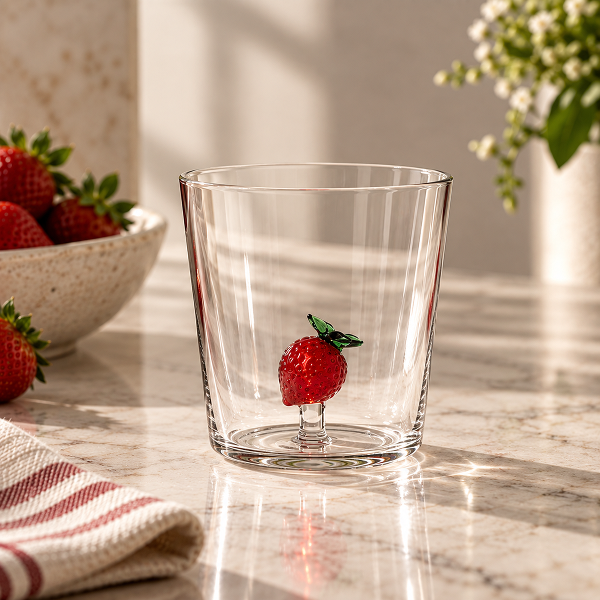 Ichendorf Fruits and Flowers Tumbler, Strawberry