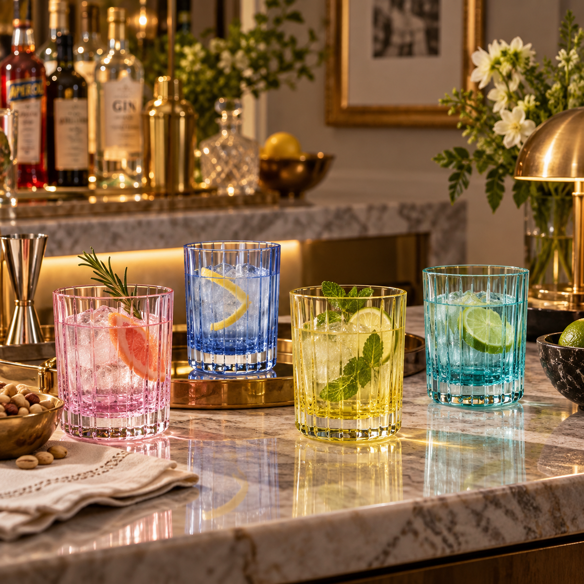Baccarat Harmonie Tumblers Colors of Joy Pastel Set of 4