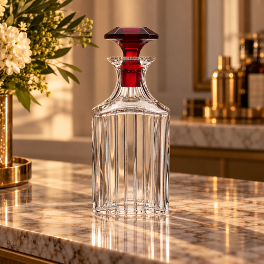 Baccarat Harmonie Whiskey Decanter, Red Stopper