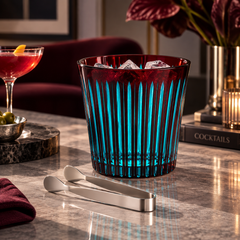 L'Objet Prism Ice Bucket + Tongs Bordeaux