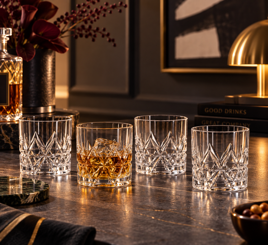 Orrefors Peak Double Old Fashioned Set of 4