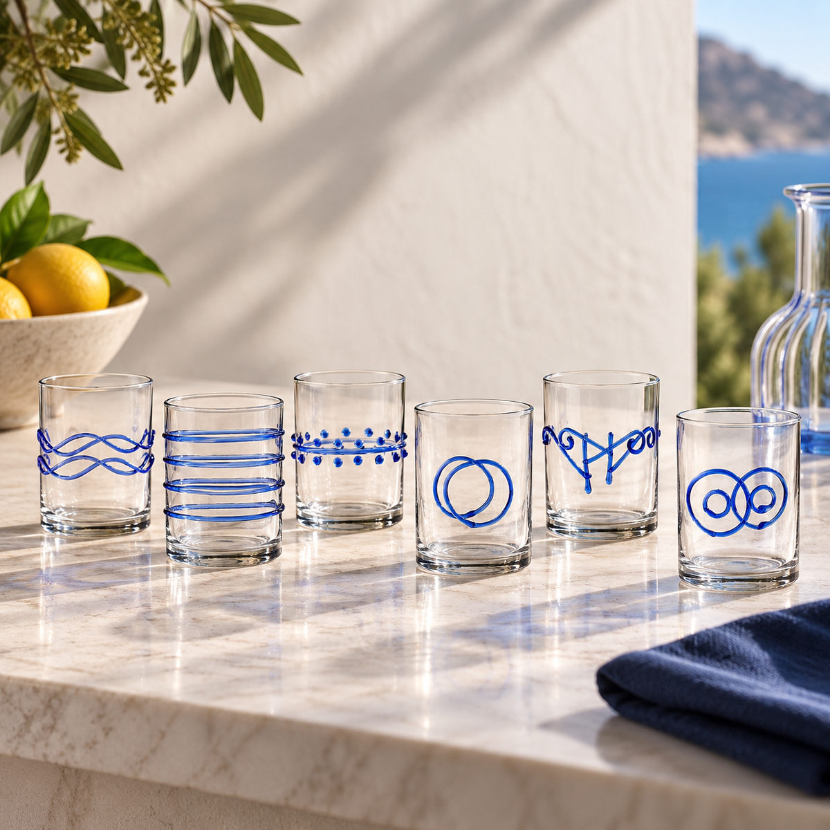Ichendorf Decò Blu Water Glasses, Set of 6