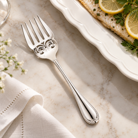 Christofle Malmaison Silver-Plated Fish Serving Fork Set of 3