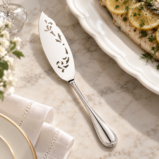 Christofle Malmaison Silver-Plated Fish Serving Knife Set of 3