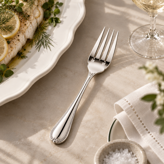 Christofle Malmaison Silver-Plated Fish Fork Set of 8
