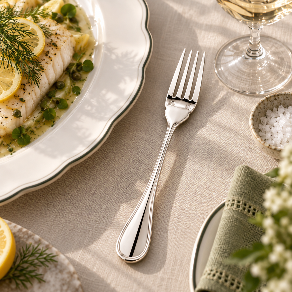 Christofle Albi Silver-Plated Fish Fork Set of 8