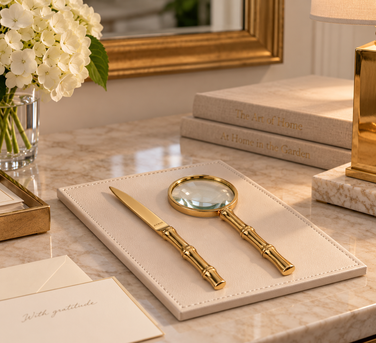 Aerin Ava Bamboo Magnifying Glass & Letter Opener