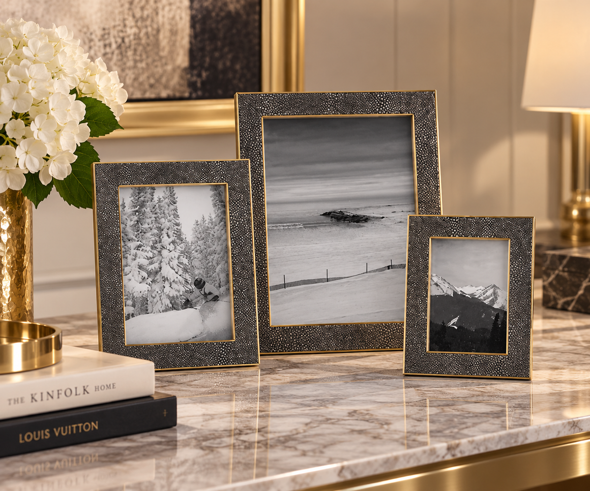 Aerin Classic Shagreen Frame - Chocolate
