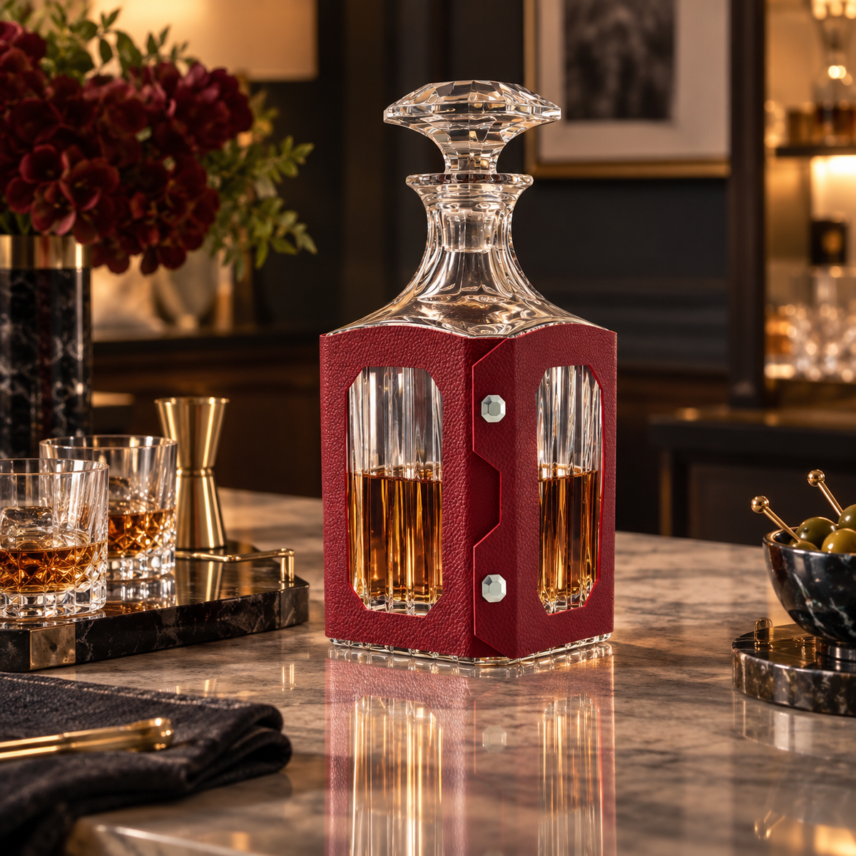 Baccarat Octogone Decanter Leather Case
