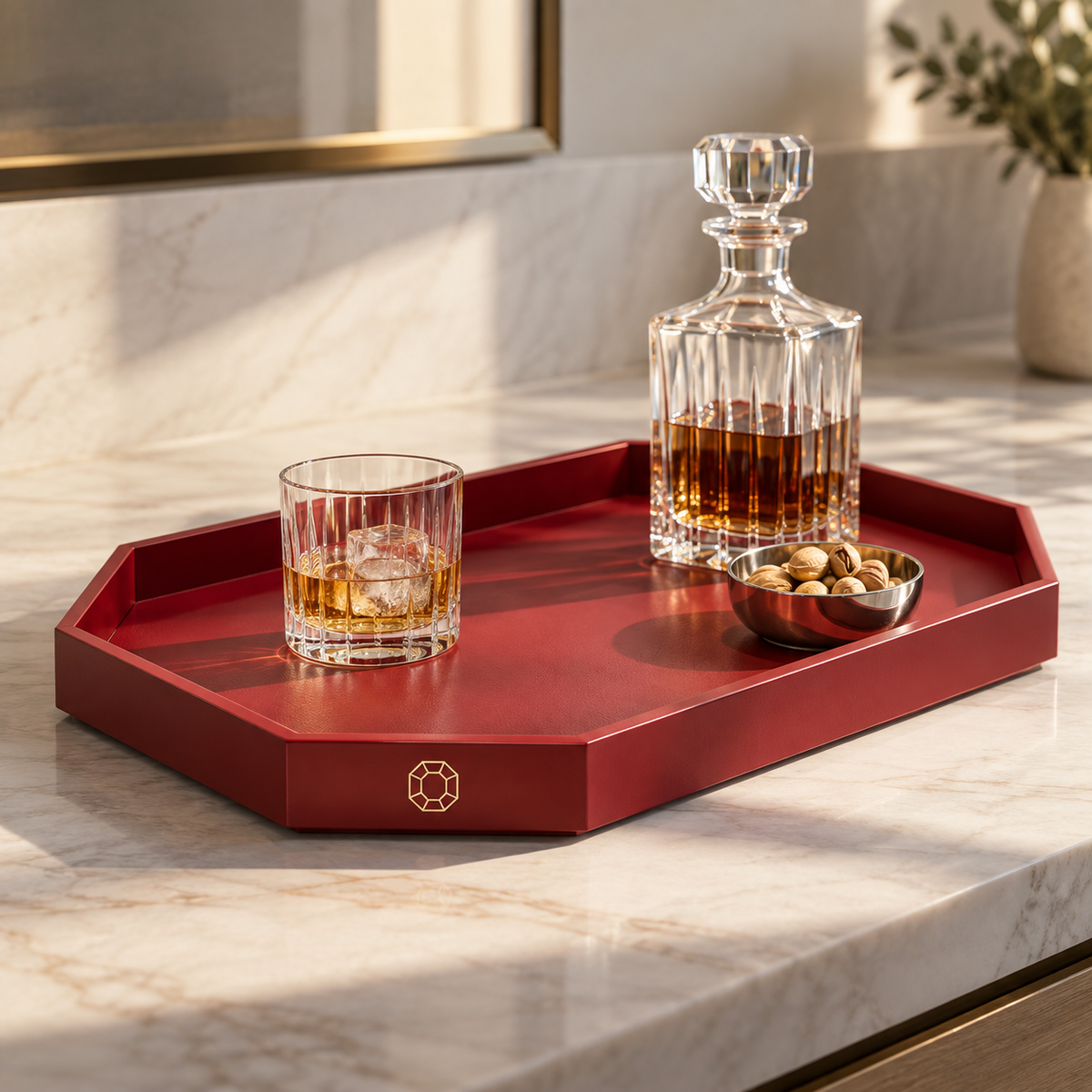 Baccarat Octogone Tray, Large