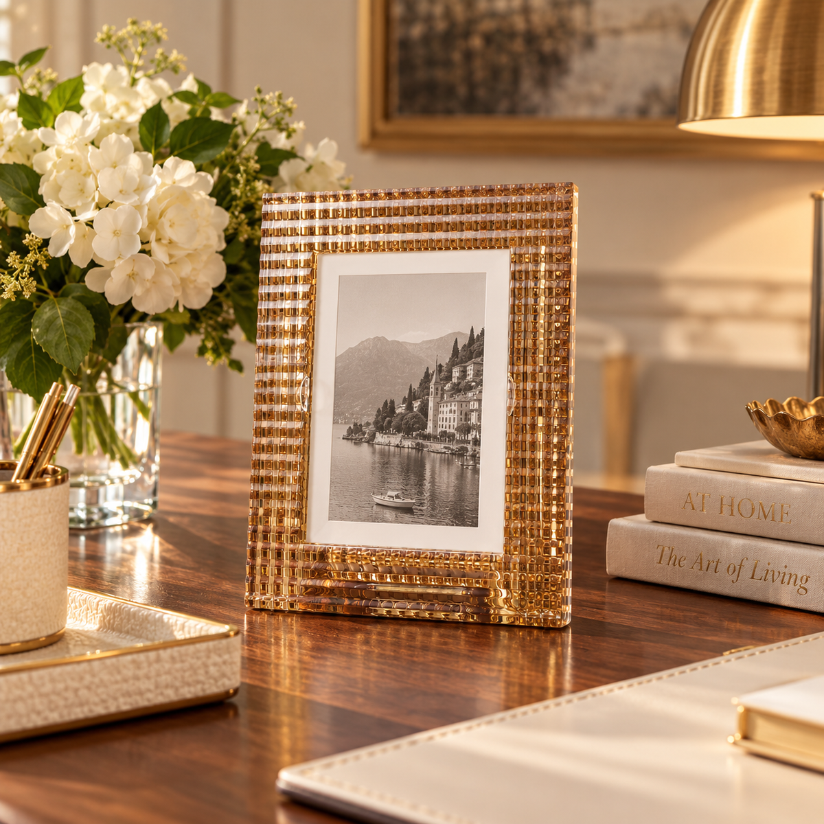 Baccarat Eye Photo Frame Gold, 5 x 7