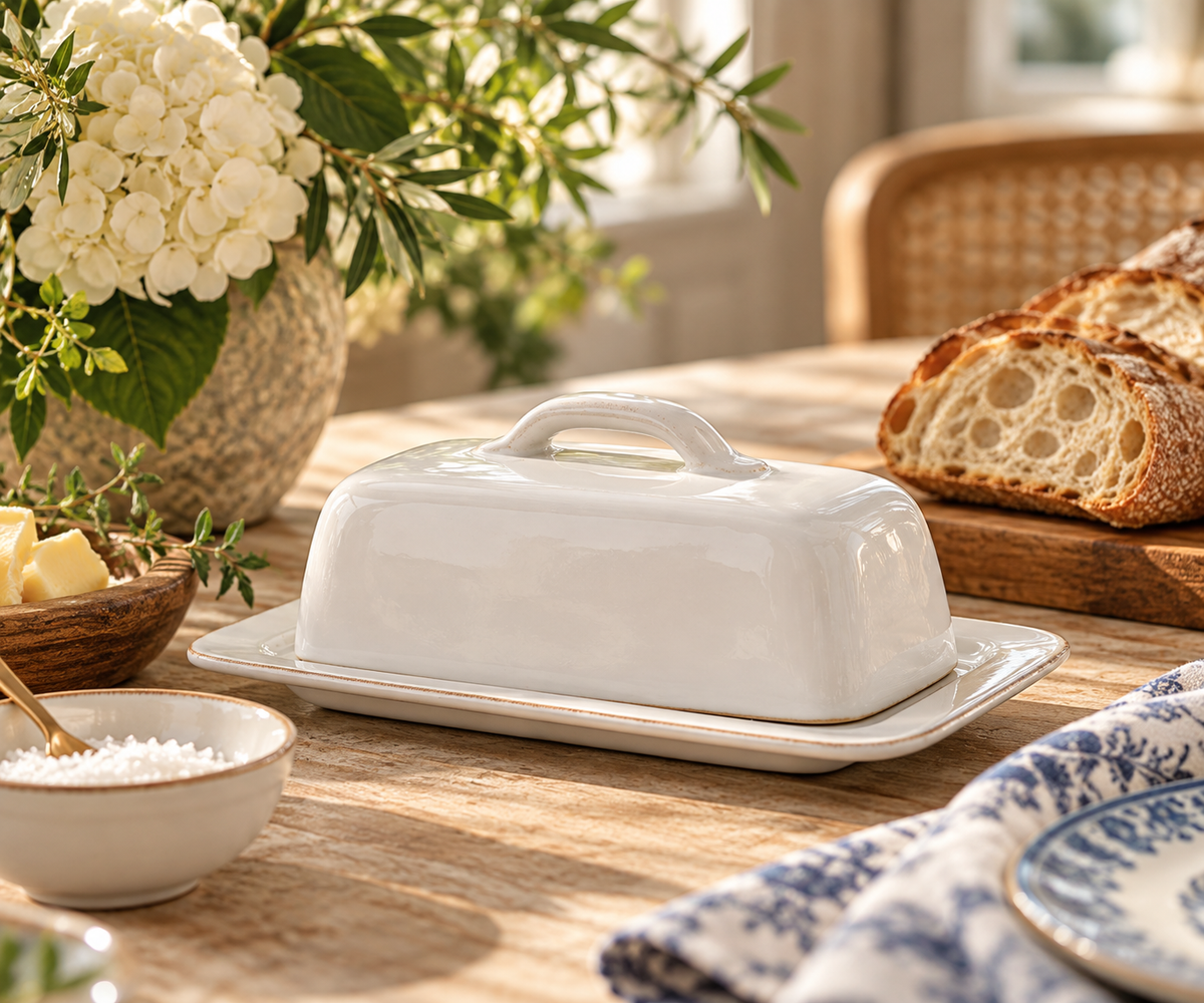 Juliska Puro Whitewash Butter Dish