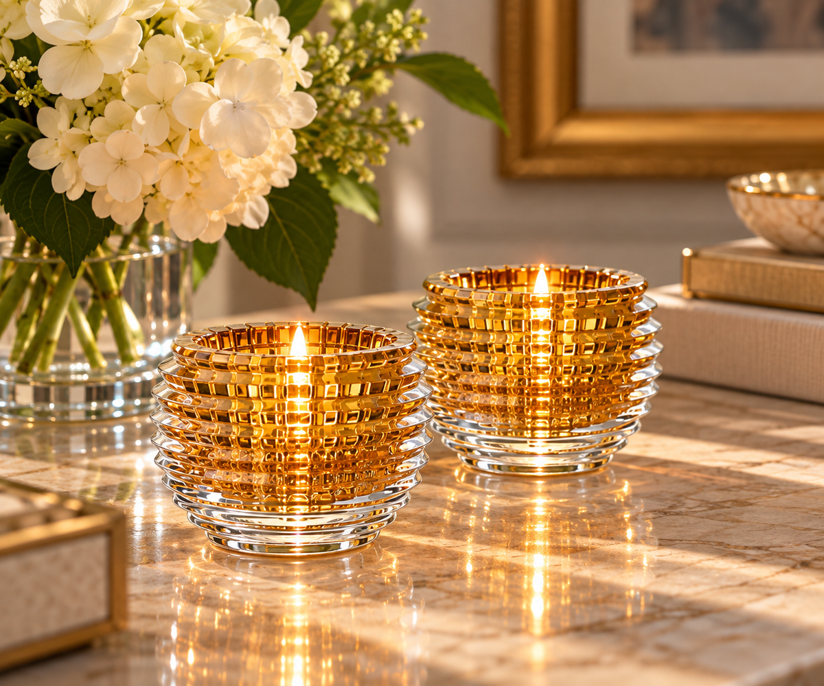 Baccarat Eye Votive, Set of 2, Gold