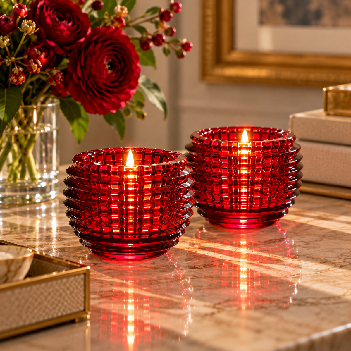 Baccarat Eye Votive, Set of 2, Red